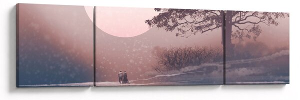 Obraz - Zamilovaný pár (170x50 cm)