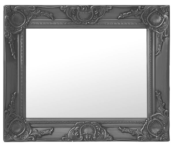 Nástěnné zrcadlo barokní styl 50 x 40 cm černé 320311