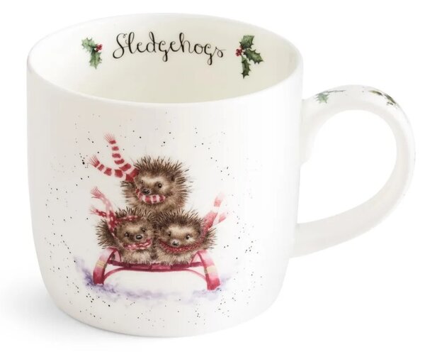 Porcelánový hrnek Ježci na sáňkách 310 ml