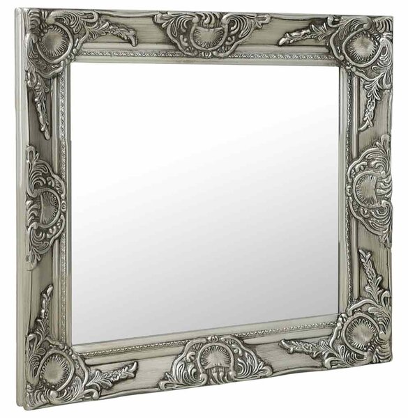Nástěnné zrcadlo barokní styl 50 x 50 cm stříbrné 320314