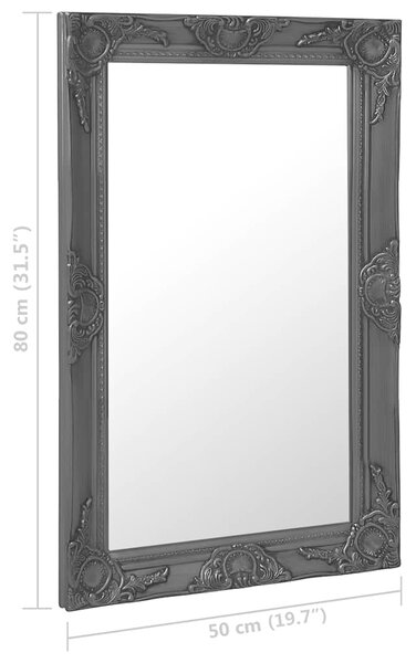 Nástěnné zrcadlo barokní styl 50 x 80 cm černé 320323