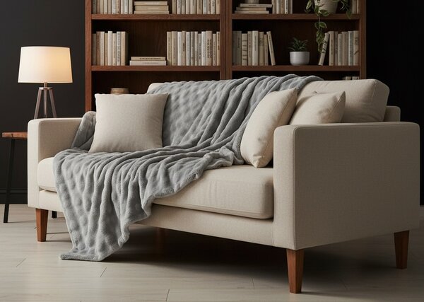 Textil Antilo Šedý přehoz Bosco Grey, 240x220 cm