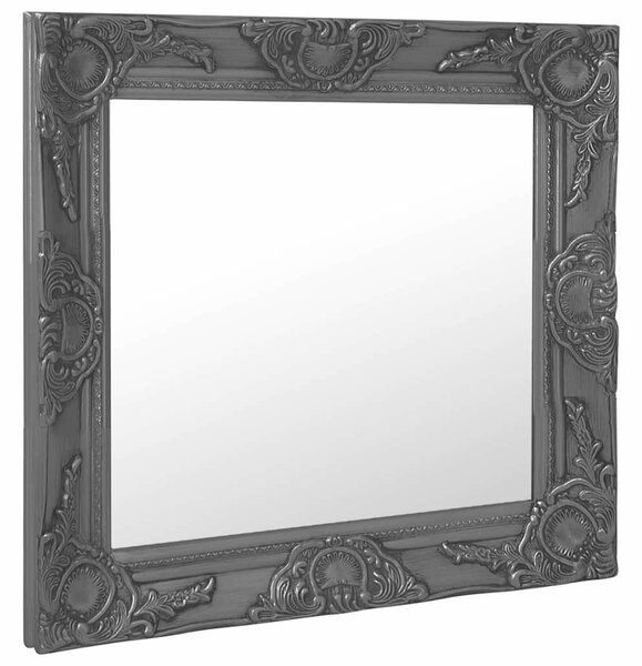 Nástěnné zrcadlo barokní styl 50 x 50 cm černé 320315