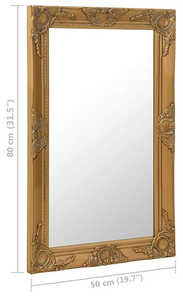 Nástěnné zrcadlo barokní styl 50 x 80 cm zlaté 320321