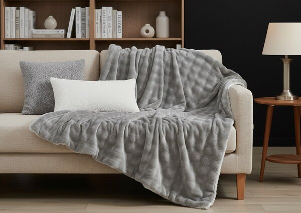Textil Antilo Šedý přehoz Bosco Grey, 240x220 cm