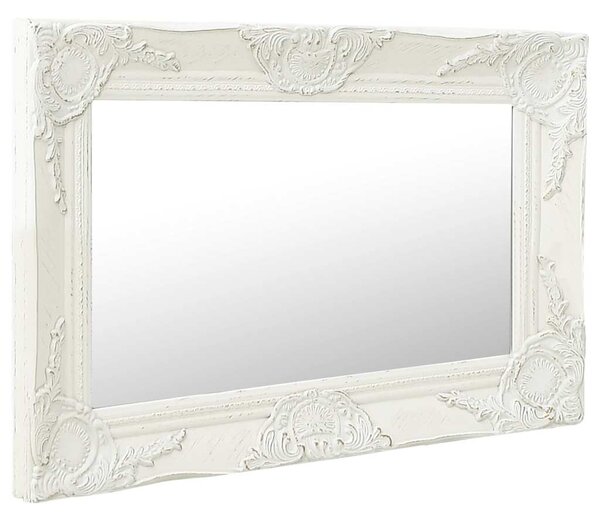 Nástěnné zrcadlo barokní styl 60 x 40 cm bílé 320328