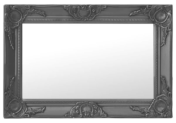 Nástěnné zrcadlo barokní styl 60 x 40 cm černé 320331