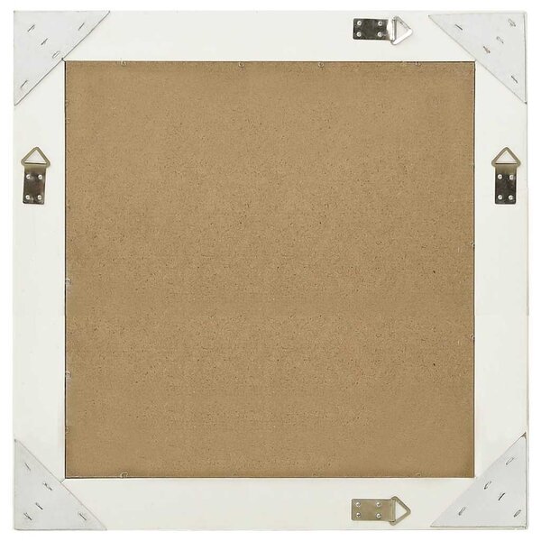 Nástěnné zrcadlo barokní styl 60 x 60 cm bílé 320332