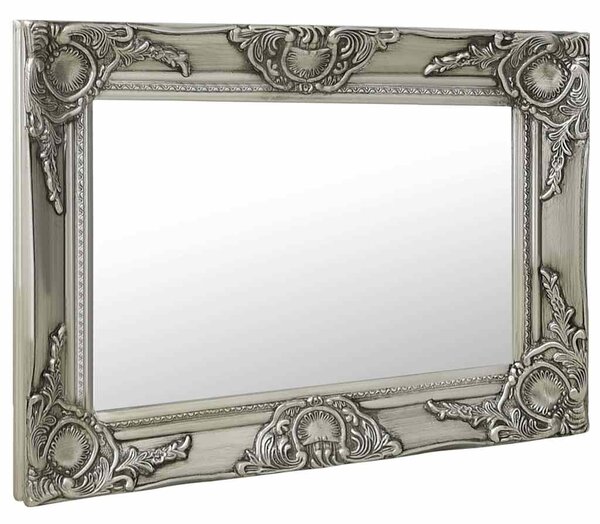 Nástěnné zrcadlo barokní styl 60 x 40 cm stříbrné 320330