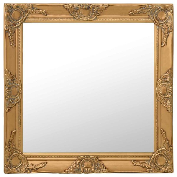 Nástěnné zrcadlo barokní styl 60 x 60 cm zlaté 320333