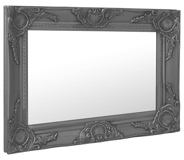 Nástěnné zrcadlo barokní styl 60 x 40 cm černé 320331