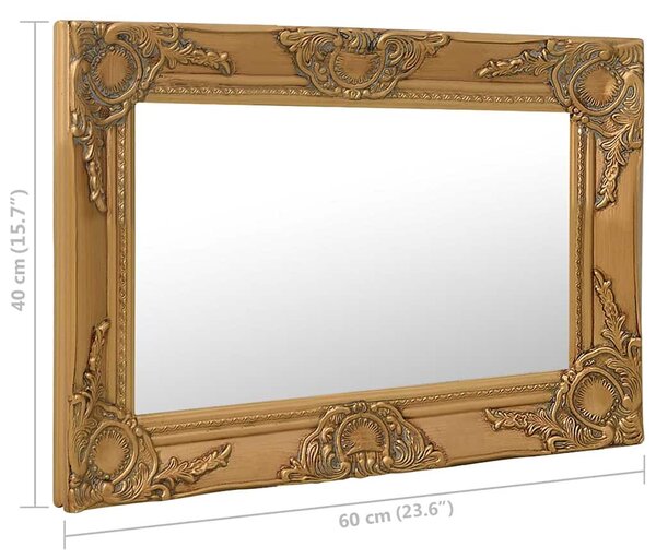 Nástěnné zrcadlo barokní styl 60 x 40 cm zlaté 320329