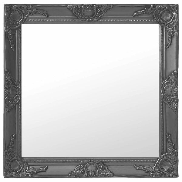 Nástěnné zrcadlo barokní styl 60 x 60 cm černé 320335