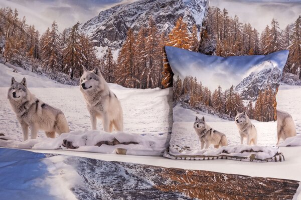 Povlečení Wolf Bavlna deluxe digitál 1x 140/200, 1x 70/90