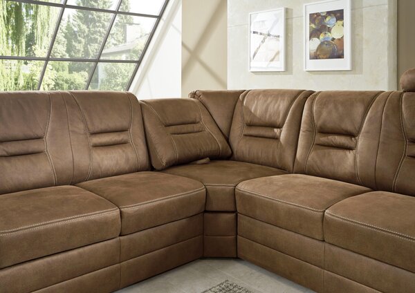 ROHOVÁ SEDAČKA, textil, tmavě hnědá Beldomo Comfort - Sedací soupravy