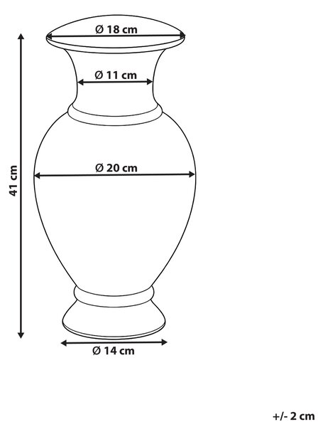 Váza na květiny CALCEOLUS 41 cm Kov Zlatá
