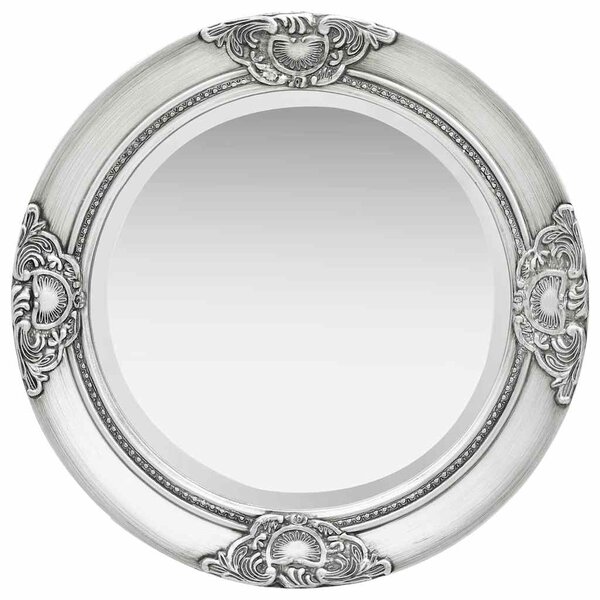 Nástěnné zrcadlo barokní styl 50 cm stříbrné 320346