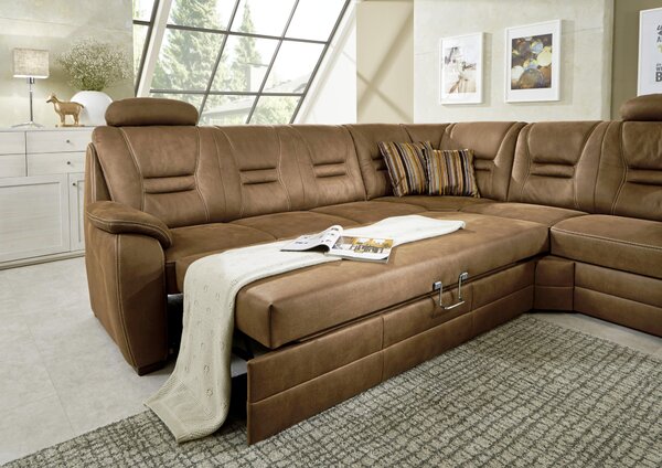 ROHOVÁ SEDAČKA, textil, tmavě hnědá Beldomo Comfort - Sedací soupravy