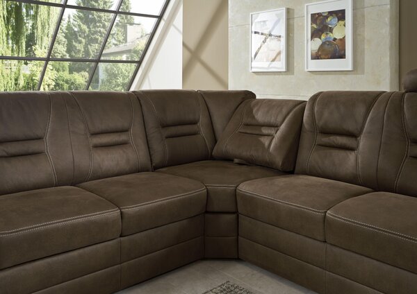 ROHOVÁ SEDAČKA, textil, tmavě hnědá Beldomo Comfort - Sedací soupravy