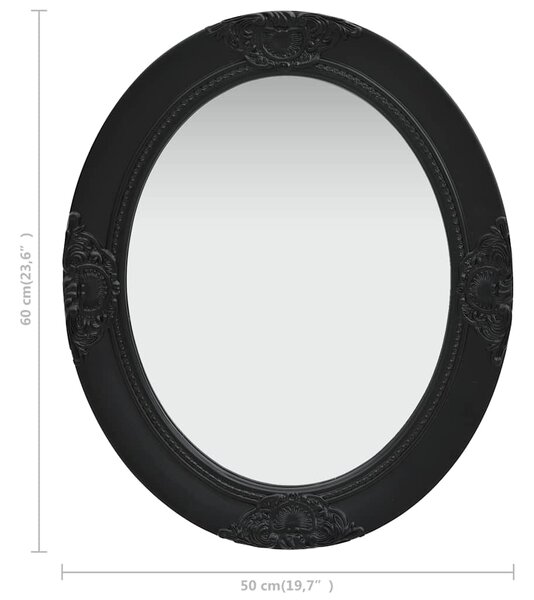 Nástěnné zrcadlo barokní styl 50 x 60 cm černé 320351