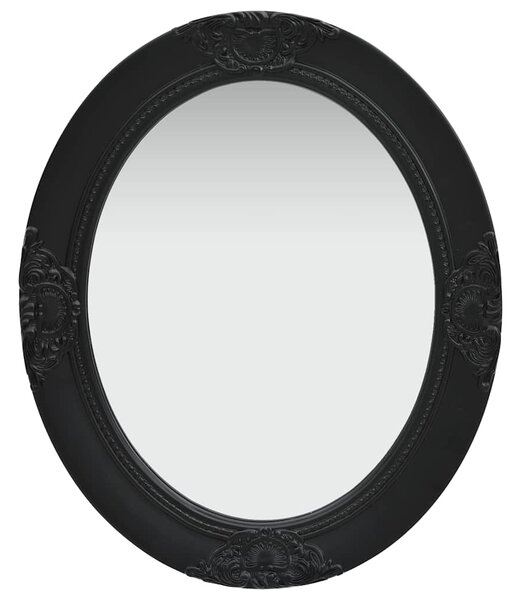 Nástěnné zrcadlo barokní styl 50 x 60 cm černé 320351