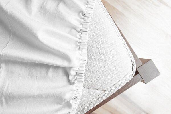 Prostěradlo Bílé PREMIUM Bavlněný mikroplyš 90-100 x 200-220/30