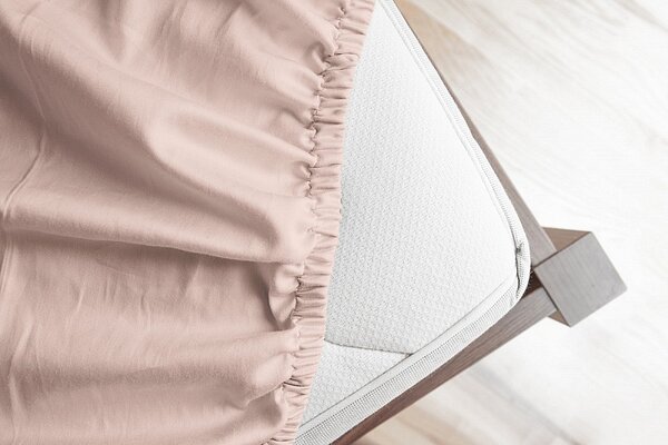 Prostěradlo Pudrové PREMIUM Bavlněný mikroplyš 90-100 x 200-220/30