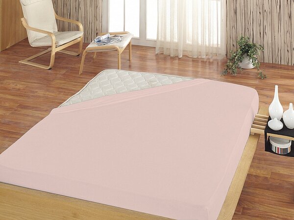 Prostěradlo Pudrové PREMIUM Bavlněný mikroplyš 90-100 x 200-220/30