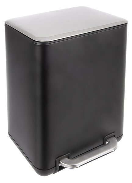 Černý nášlapný odpadkový koš z nerezové oceli 20 l Black – Orion