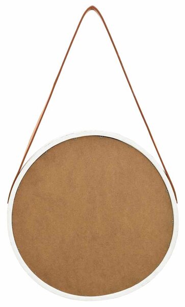 Nástěnné zrcadlo s popruhem 40 cm bílé 320360