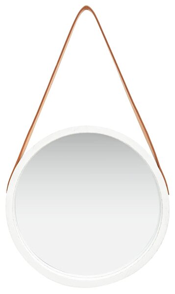 Nástěnné zrcadlo s popruhem 40 cm bílé 320360