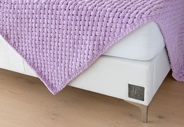 Deka Knittingly lila Ručně pletená deka 130/170