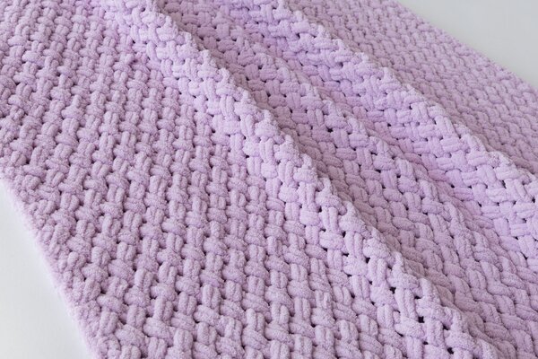 Deka Knittingly lila Ručně pletená deka 130/170