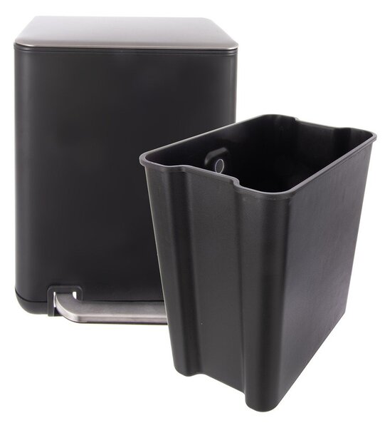 Černý nášlapný odpadkový koš z nerezové oceli 20 l Black – Orion