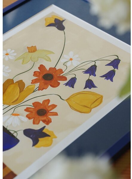 Plakát 30x40 cm Colourful Bunch in Blue Vase – Frankie Penwill – The Poster Club