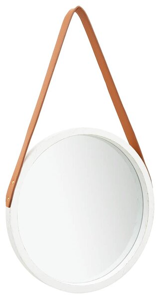 Nástěnné zrcadlo s popruhem 40 cm bílé 320360