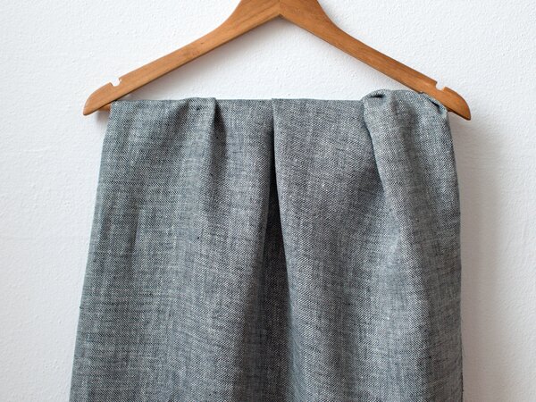 Snový svět Lněná látka černá rybí kost 190 g/m2
