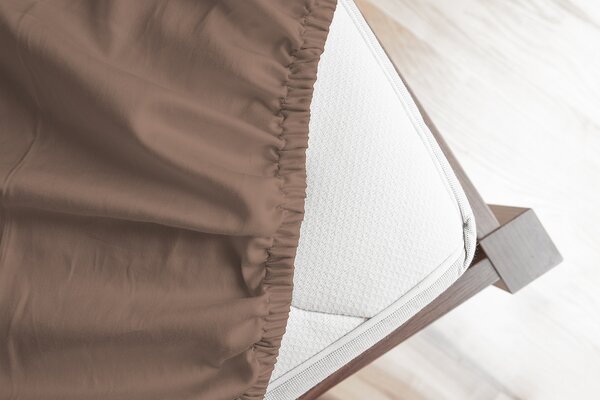 Prostěradlo Hnědé PREMIUM Bavlněný mikroplyš 90-100 x 200-220/30