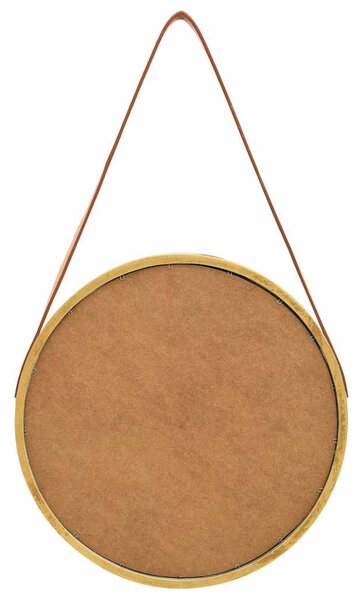 Nástěnné zrcadlo s popruhem 40 cm zlaté 320361