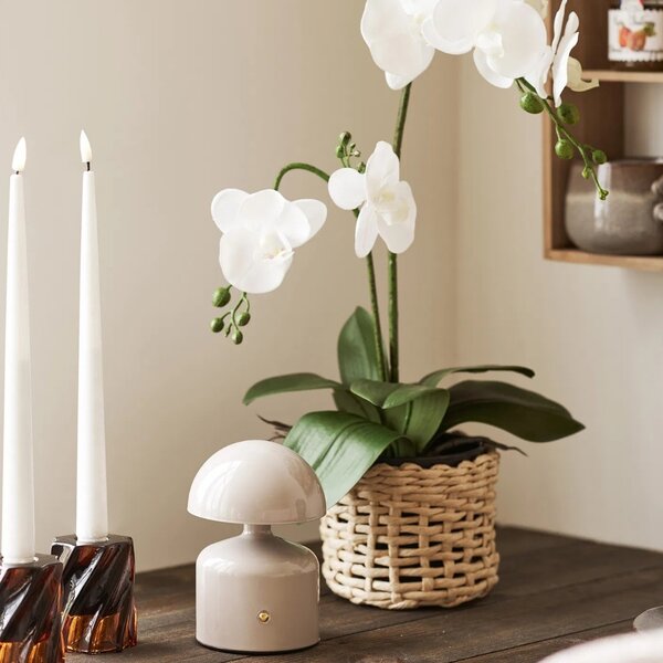 Nordic Living Šedá kovová stolní lampa Ailla 13,5 cm