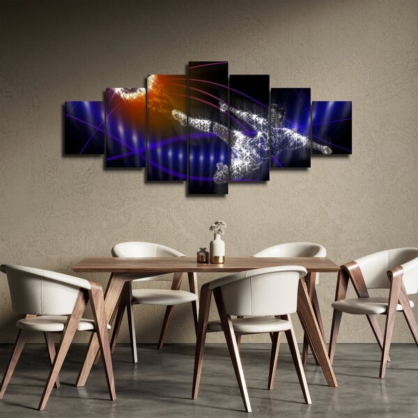 Obraz fotbalisty ve skoku (210x100 cm)