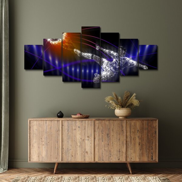 Obraz fotbalisty ve skoku (210x100 cm)