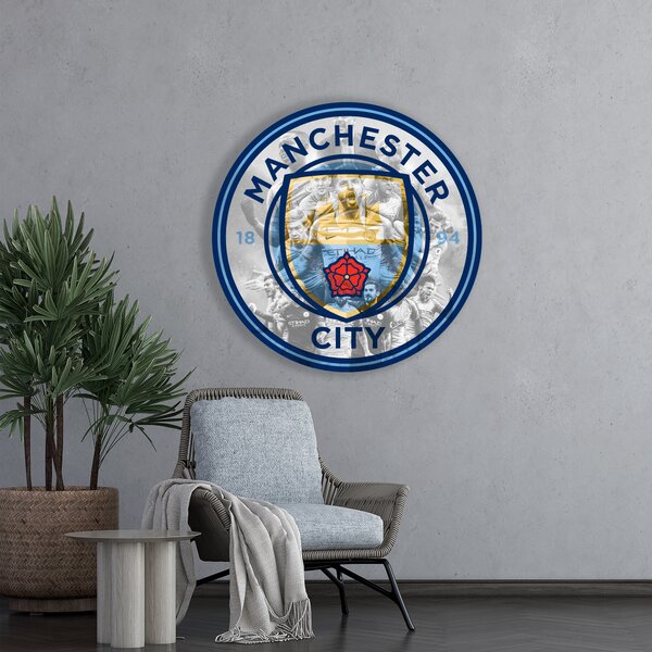 HDF Dřevěný barevný obraz Manchesteru City