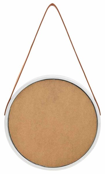 Nástěnné zrcadlo s popruhem 40 cm stříbrné 320362