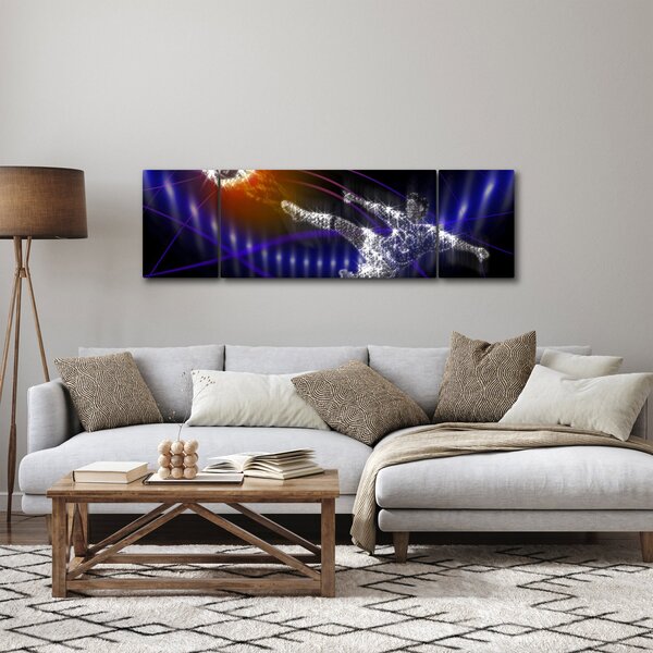 Obraz fotbalisty ve skoku (170x50 cm)