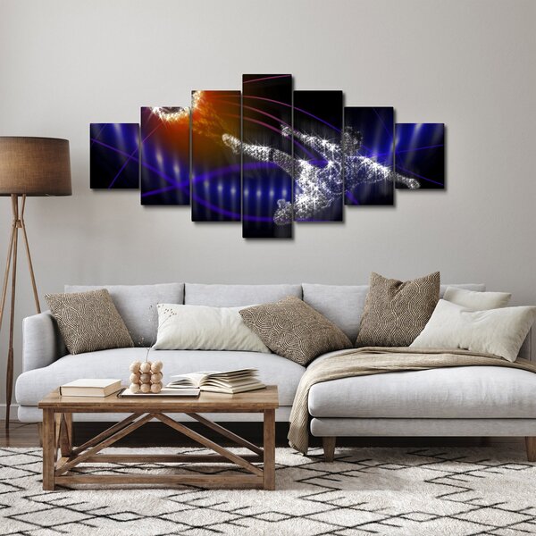 Obraz fotbalisty ve skoku (210x100 cm)