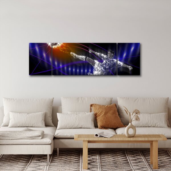 Obraz fotbalisty ve skoku (170x50 cm)