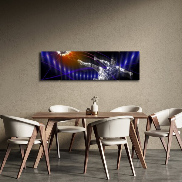 Obraz fotbalisty ve skoku (170x50 cm)