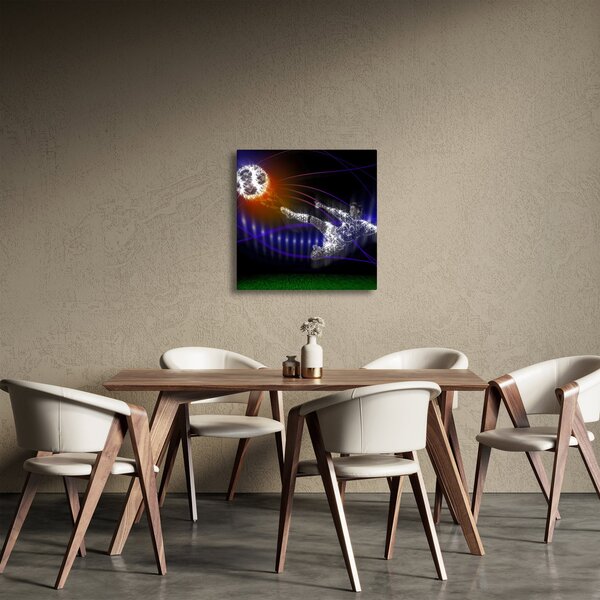 Obraz fotbalisty ve skoku (30x30 cm)