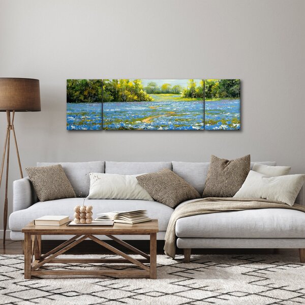 Obraz - Cestička v poli, olejomalba (170x50 cm)